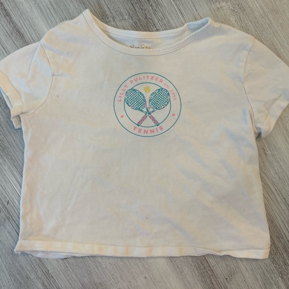 Lilly Pulitzer Kids Tennis Graphic Tee - White - Picture 1 of 3